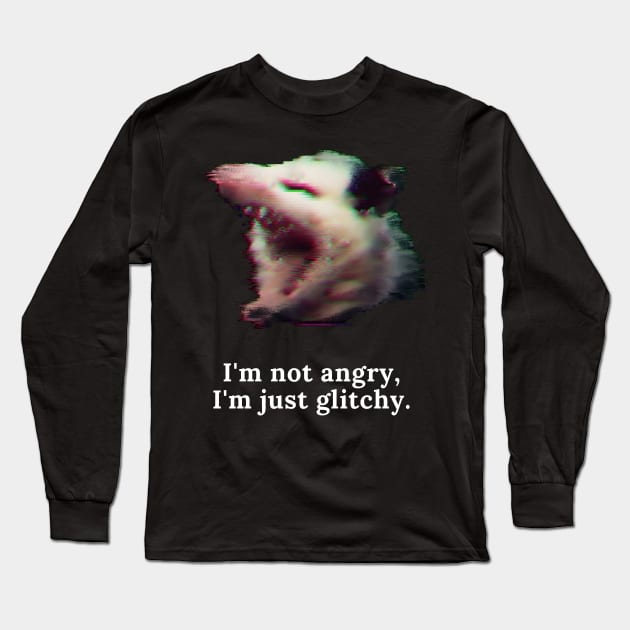 Glitchy possum Long Sleeve T-Shirt by NightvisionDesign